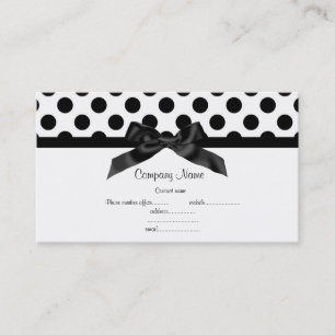 WHITE POLKA DOT BOW BUSINESS CARD VISITENKARTE