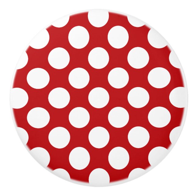 White Polka Dot Design - Schublade Keramikknauf (Vorderseite)
