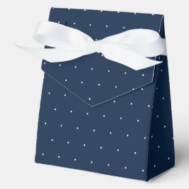 White Polka Dot on Classic Navy Blue Tent Geschenkschachtel