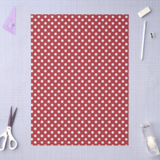 White Polka Dot On Red Tissue Paper Seidenpapier