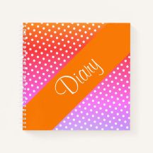 White Polka-dot Orange Notebook