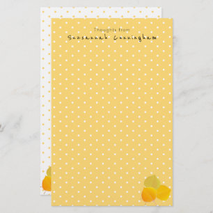 White Polka Dot Pattern Herbst Leaves Individuelle Briefpapier