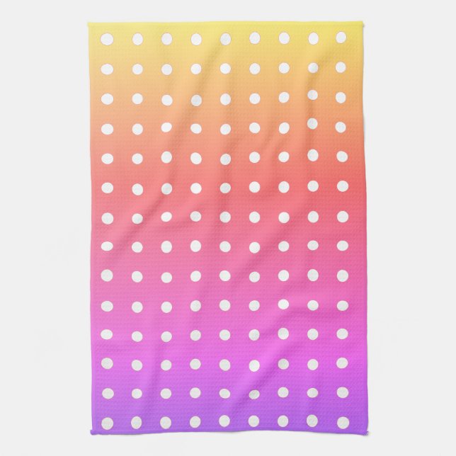 White Polka-Dot Sunrise Geschirrtuch (Vertikal)