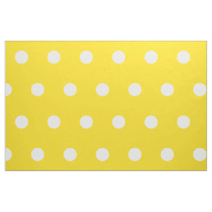 White Polka Dots an Schultagen gelb Stoff