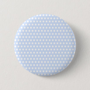 White Polka Dots auf Baby Blue Button