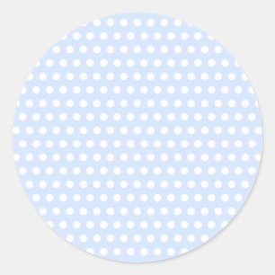 White Polka Dots auf Baby Blue Runder Aufkleber