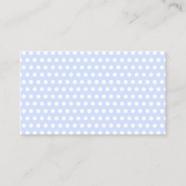 White Polka Dots auf Baby Blue Visitenkarte (Vorderseite)