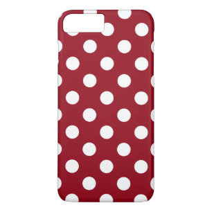 White Polka Dots auf Crimson Red Case-Mate iPhone Hülle