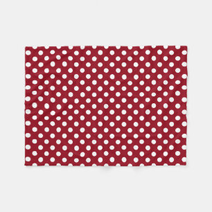 White Polka Dots auf Crimson Red Fleecedecke