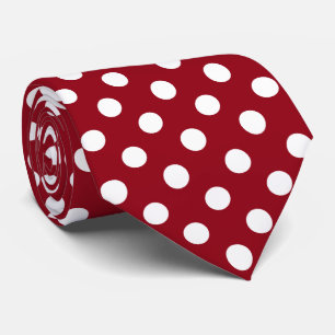White Polka Dots auf Crimson Red Krawatte