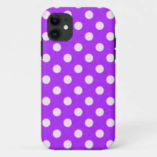 White Polka Dots auf Lila Case-Mate iPhone Hülle