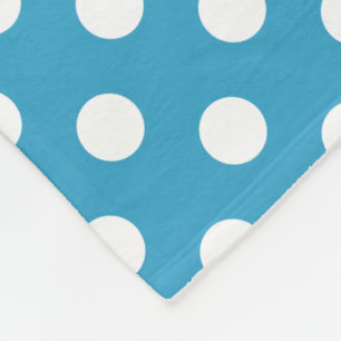 White Polka Dots auf Peacock Blue Background Fleecedecke