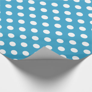 White Polka Dots auf Peacock Blue Background Geschenkpapier