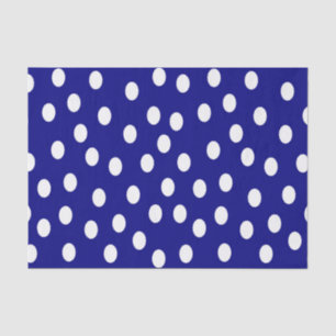 White Polka Dots Blue Seidenpapier