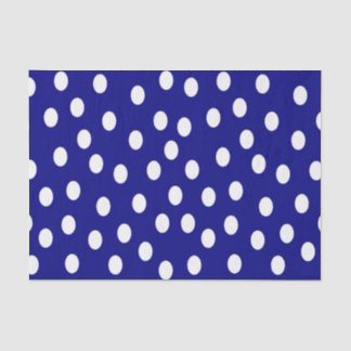 White Polka Dots Blue Seidenpapier