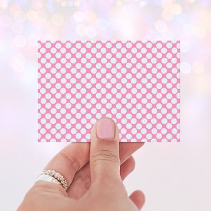 White Polka Dots Business Card Visitenkarte