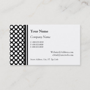 White Polka dots Custom Initial Business Cards Visitenkarte