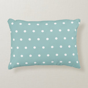 White Polka Dots Eggshell Blaue geometrische Muste Dekokissen