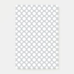 White Polka Dots Groß und Klein auf grauen Sticky Post-it Klebezettel