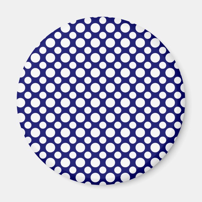 White Polka Dots Magnet (Vorne)