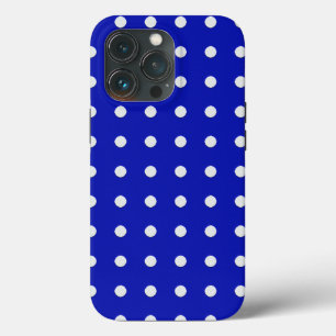 white polka dots on blue Case-Mate iPhone hülle