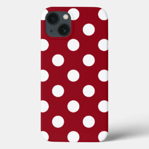 White Polka Dots on Crimson Red Case-Mate iPhone Hülle