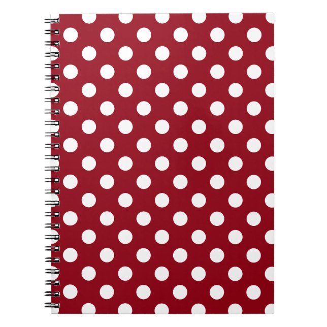 White Polka Dots on Crimson Red Notizblock (Vorderseite)