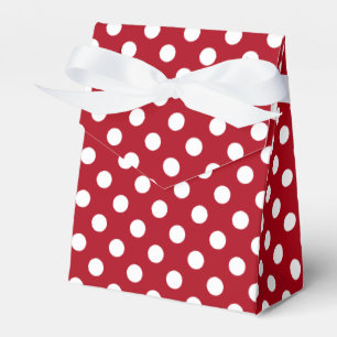 White Polka Dots on Dark Red Geschenkschachtel