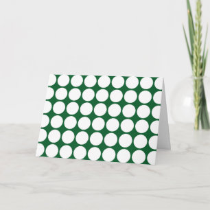 White Polka Dots on Green Karte