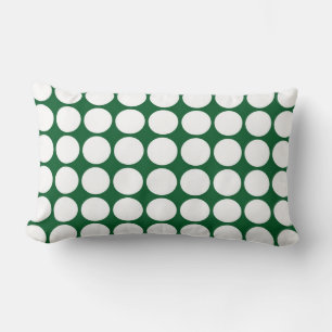 White Polka Dots on Green Lendenkissen