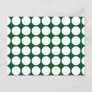 White Polka Dots on Green Postkarte