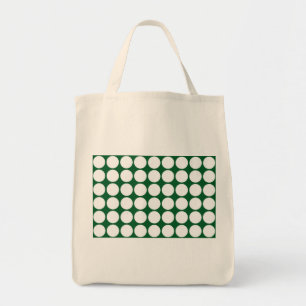 White Polka Dots on Green Tragetasche
