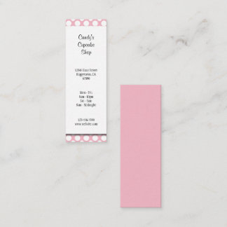 White Polka Dots on Pink Editable Business Mini Visitenkarte