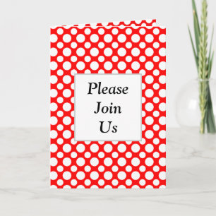 White Polka Dots on Red Custom geflochtene Einladu Einladung