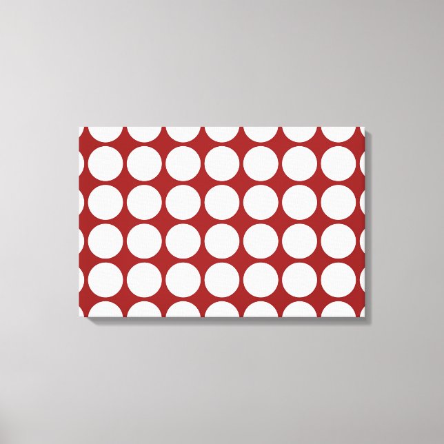 White Polka Dots on Red Leinwanddruck (Vorderseite)