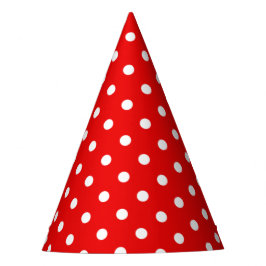 White Polka Dots on Red Partyhütchen