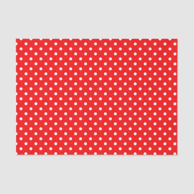 White Polka Dots on Red Seidenpapier (Vorderseite)