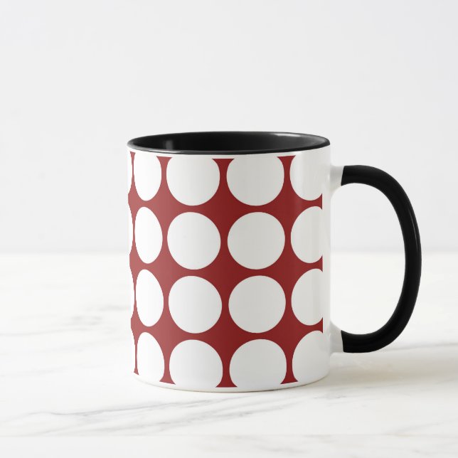 White Polka Dots on Red Tasse (Rechts)