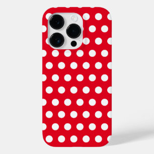 White Polka Dots Red iPhone Case - Custom Colors
