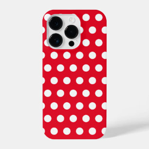 White Polka Dots Red iPhone Case oder Auswählen vo 14 Pro Hülle