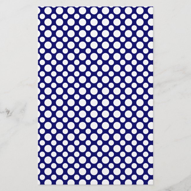 White Polka Dots Scrapbook Paper Letterhead Briefpapier (Vorderseite)