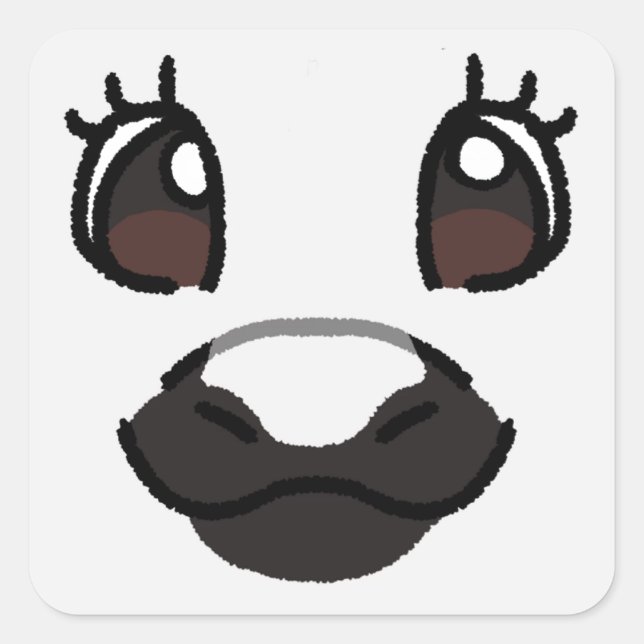 White Pony Quadratischer Aufkleber (Vorderseite)