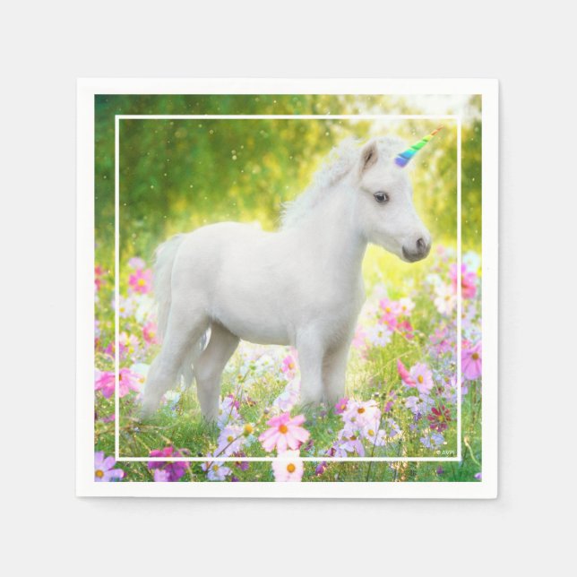 White Pony Unicorn Serviette (Vorderseite)