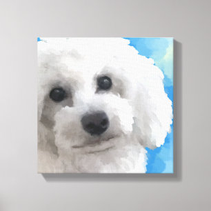 White Poodle Art Leinwanddruck