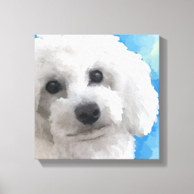 White Poodle Art Leinwanddruck (Vorderseite)
