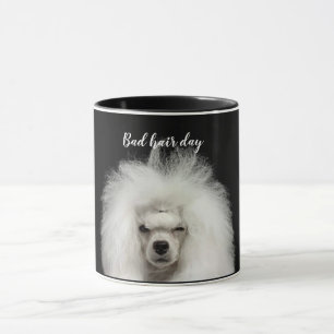 White Poodle Bad Hair Day Tasse
