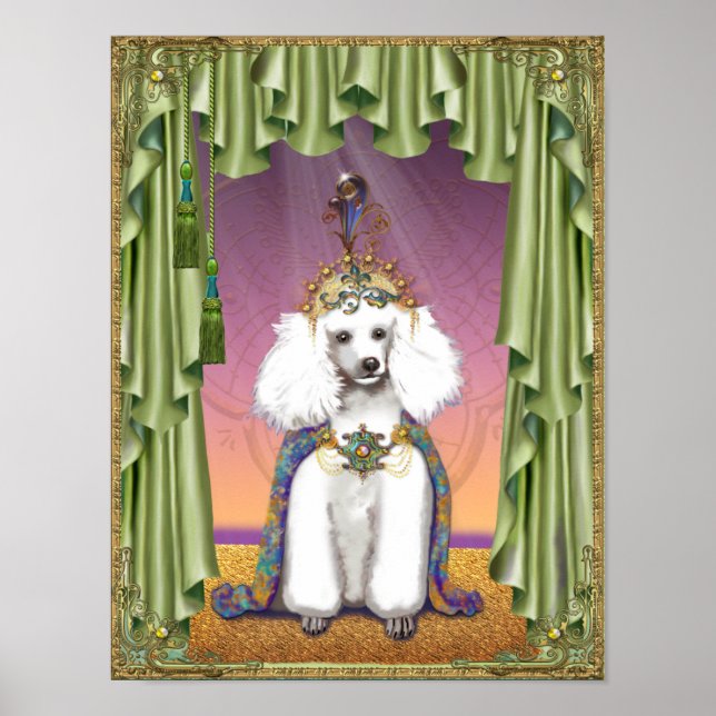 White Poodle Fernost Princess Poster Print (Vorne)