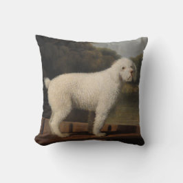 White Poodle in a Punt (von George Stubbs) Kissen