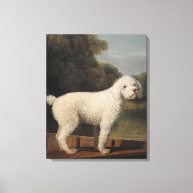 White Poodle in a Punt (von George Stubbs) Leinwanddruck (Vorderseite)