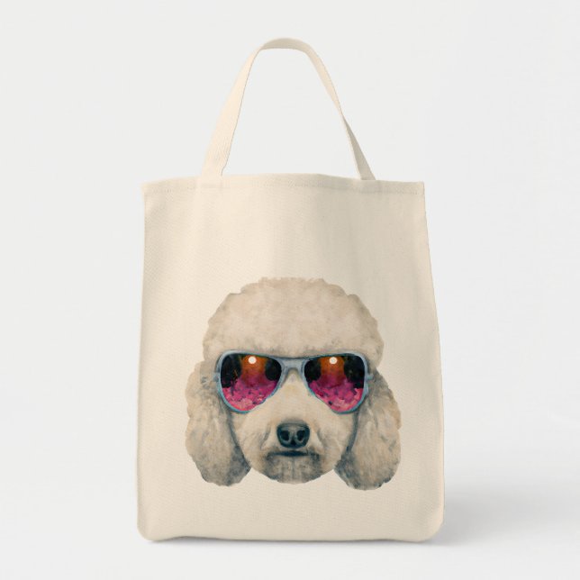 White Poodle Jumbo-Tasche Tragetasche (Vorne)